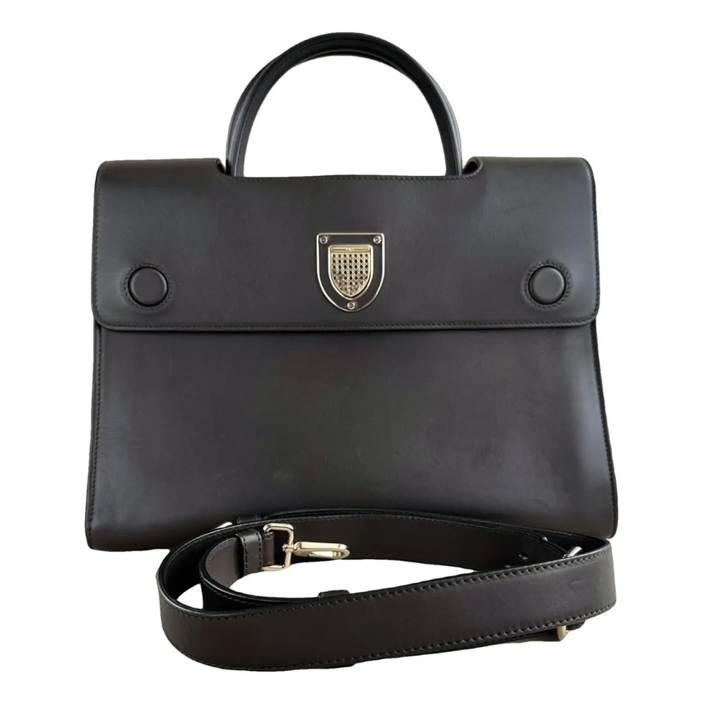DIOR Diorever Chocolate Brown Leather Two Way Bag